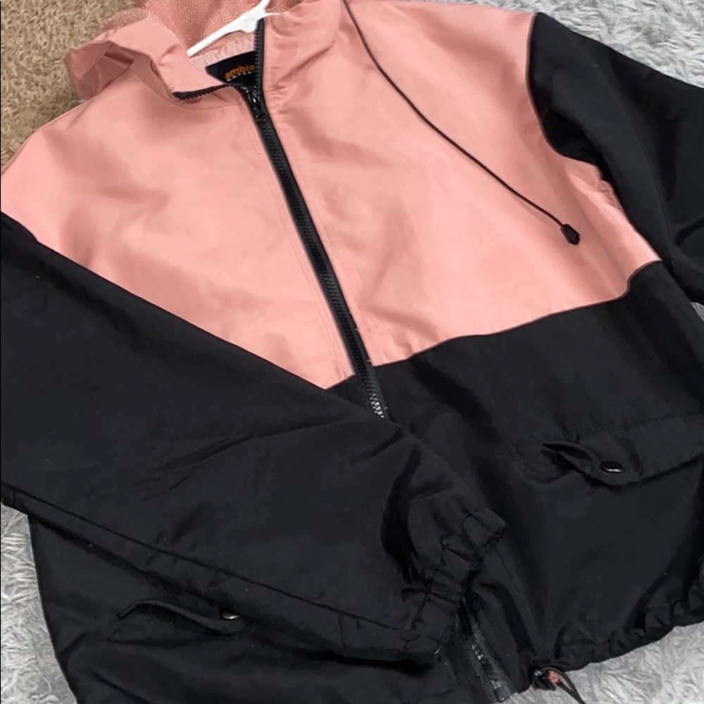 Black and Blush Pink Wind Breaker